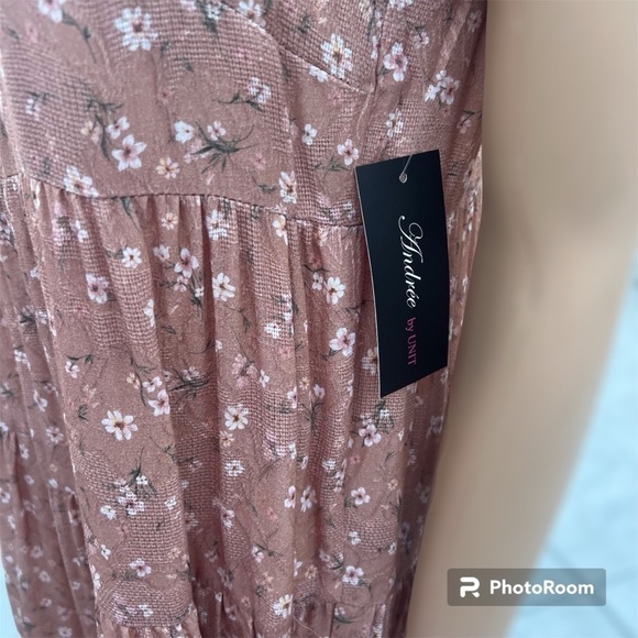 Ditsy print light brown mini dress - Picture 10 of 10